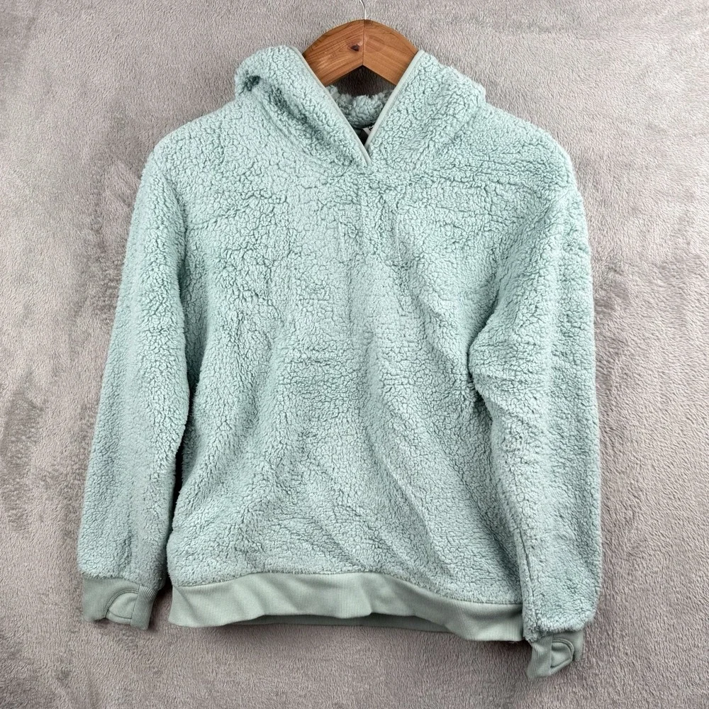 Athleta Girl Sweatshirt Lot Girls XXL 16 Sherpa Fleece Mint Green Black Athletic